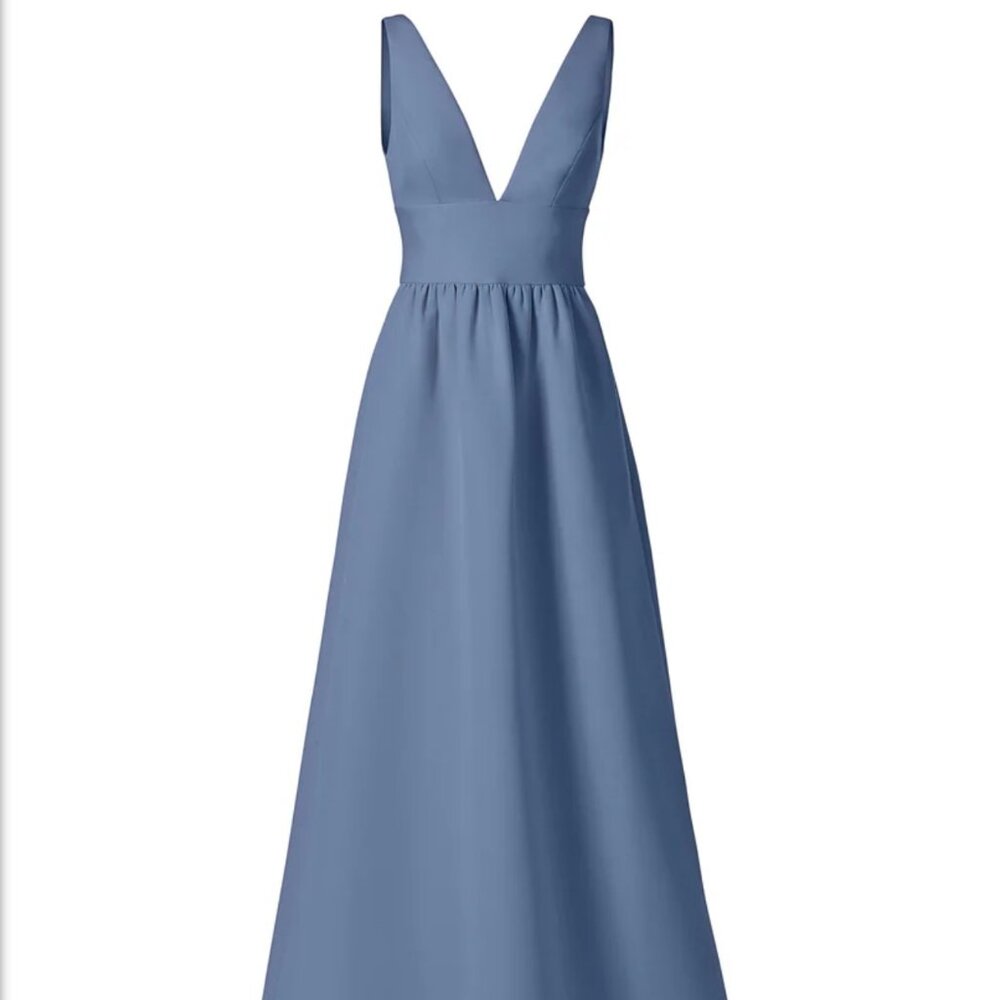 Amsale Blue falille fabric evening gown
